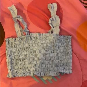 cute baby blue crop top